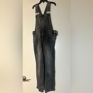 Gray/Black Denim Overalls